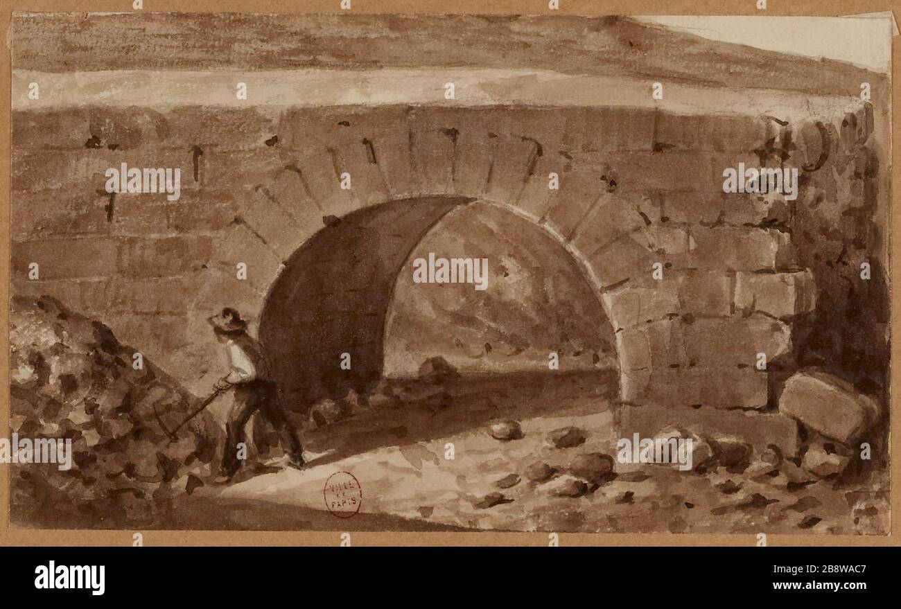 Ancien mur, rue de la Harpe. Banque D'Images