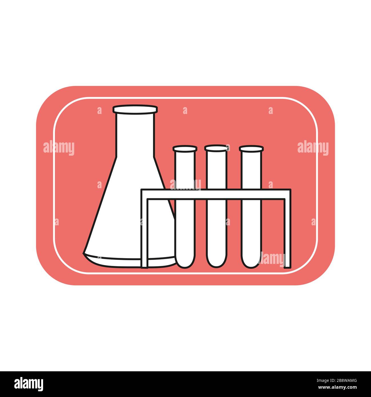 Icône flacons en verre de laboratoire et tubes à essai. Expériences chimiques et biologiques. Illustration vectorielle en style plat. Illustration de Vecteur