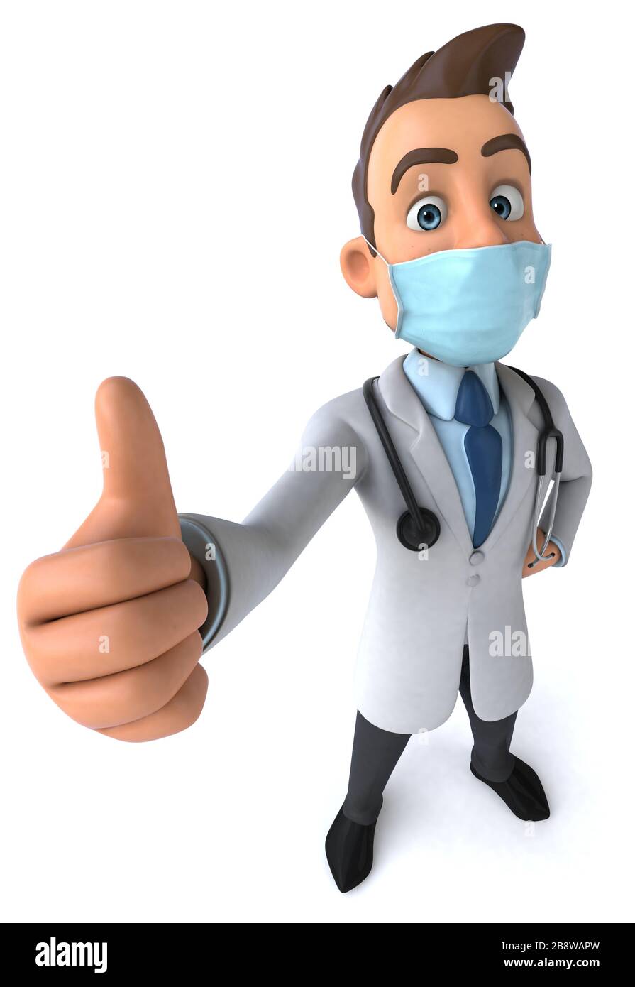 Illustration Tridimensionnelle D Un Personnage De Dessin Anime Avec Un Masque Photo Stock Alamy