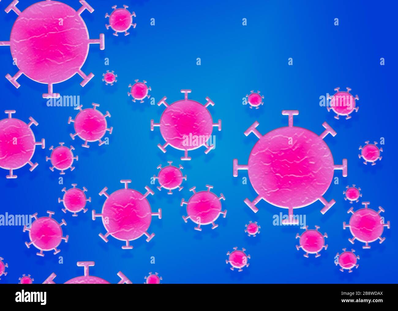 Illustration du groupe de cellules Novel Coronavirus covid-19 avec espace de copie Banque D'Images