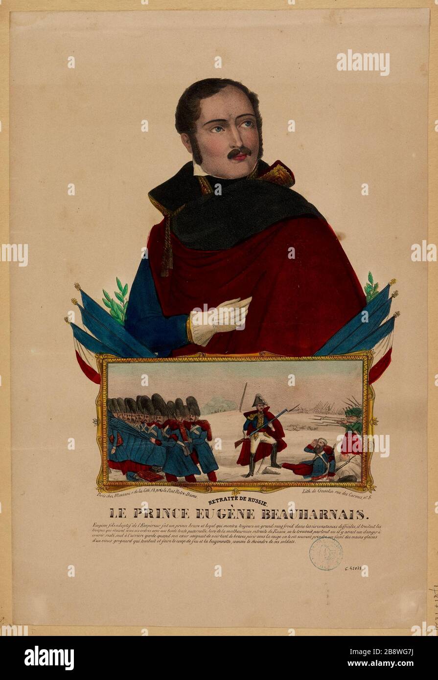 Retraite en Russie / Prince Eugene Beauharnais. Banque D'Images