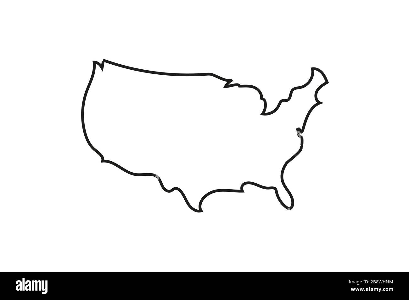 Icône carte des États-Unis. Isolée sur fond blanc. Illustration vectorielle. Illustration de Vecteur