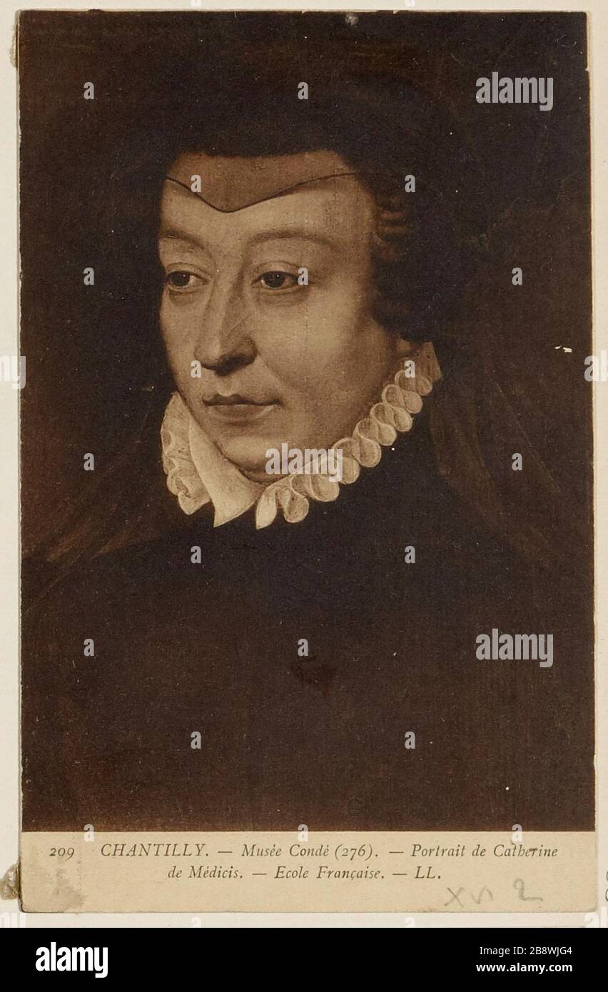 209. Chantilly. - Musée Conde (276). - Portrait de Catherine / de Medici. - l'école française. - LL. Banque D'Images