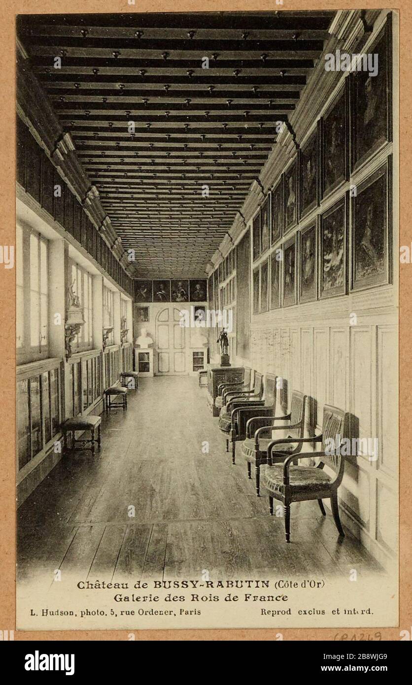 Château de Bussy-Rabutin (Côte d'Or) / Galerie des rois de France Banque D'Images