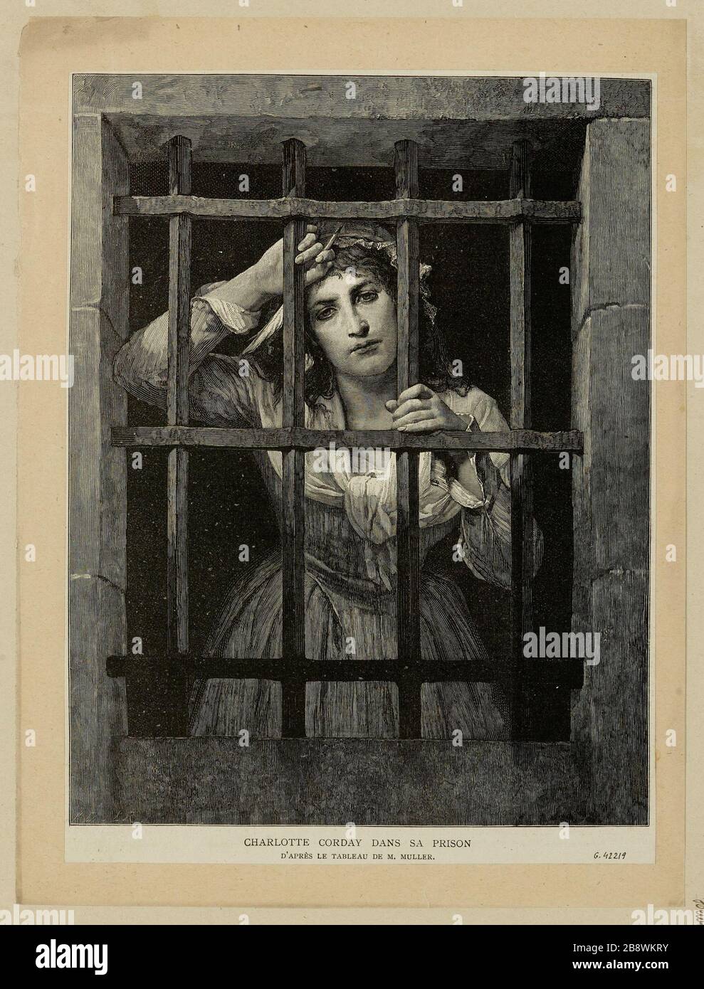 Charlotte Corday en prison / de la Table M. Muller Banque D'Images