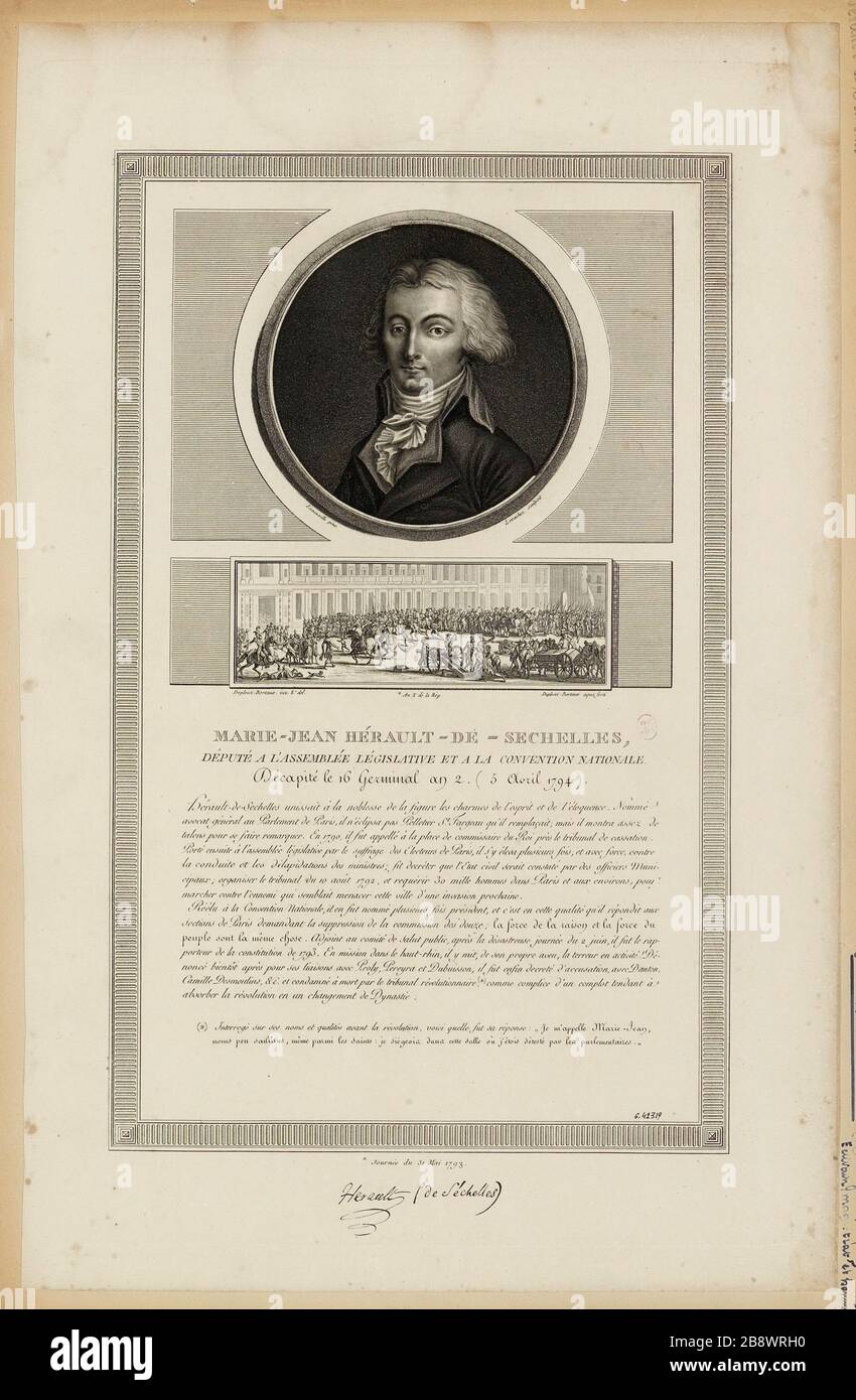 Marie-Jean Hérault de Séchelles / membre de l'Assemblée législative et de la Convention nationale. Banque D'Images