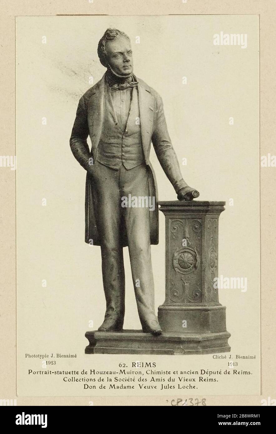 Portrait-statuette-Houzeau Muiron, chimiste et ancien député de Reims. Banque D'Images