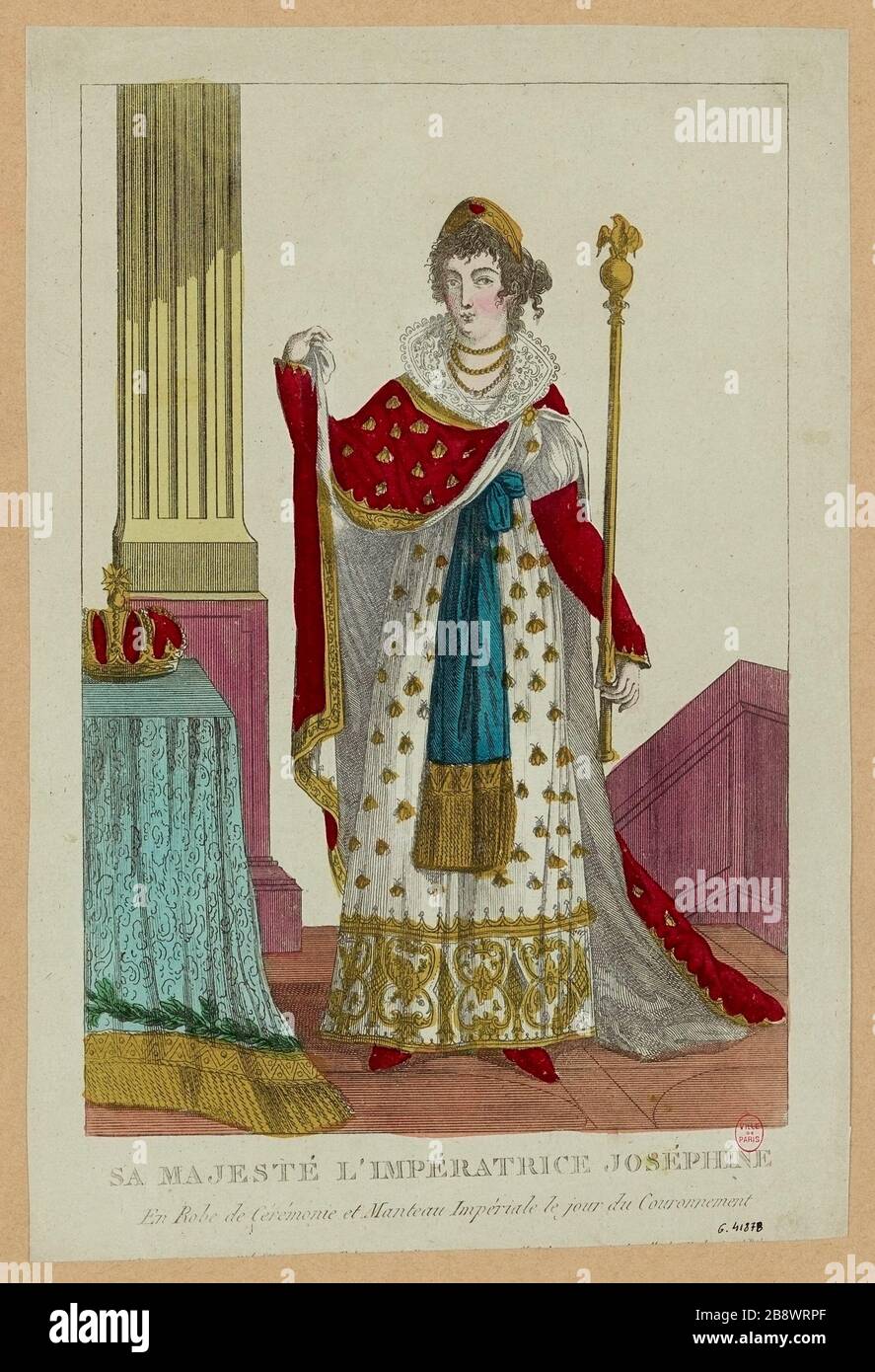 Sa Majesté l'impératrice Josephine / en robe et manteau impérial le jour du couronnement Banque D'Images