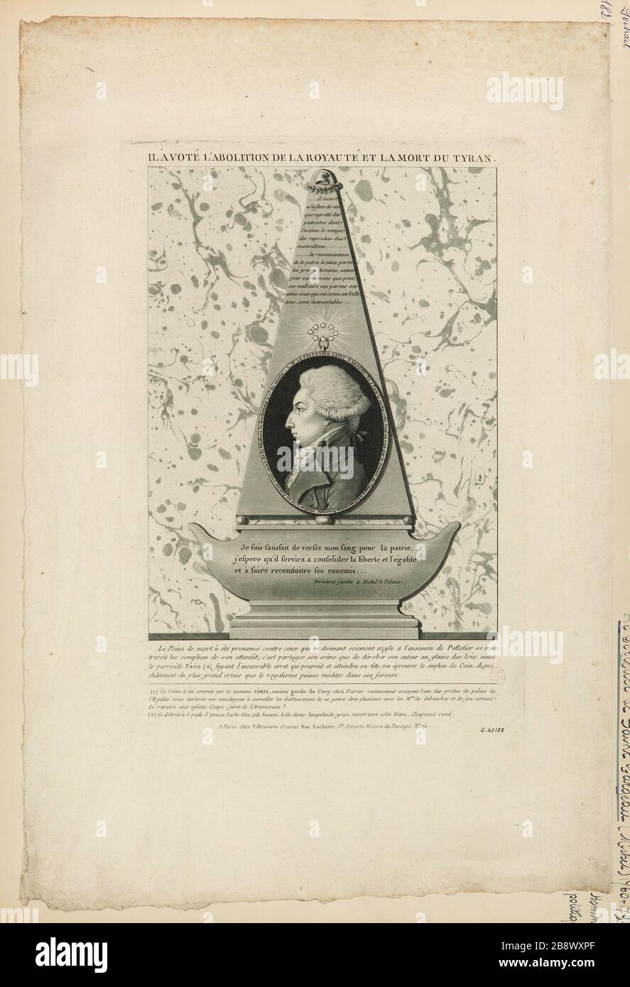 Il a voté pour abolir la monarchie et la mort du tyran. Banque D'Images