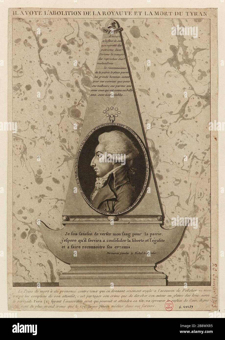 Il a voté pour abolir la monarchie et la mort du tyran Banque D'Images
