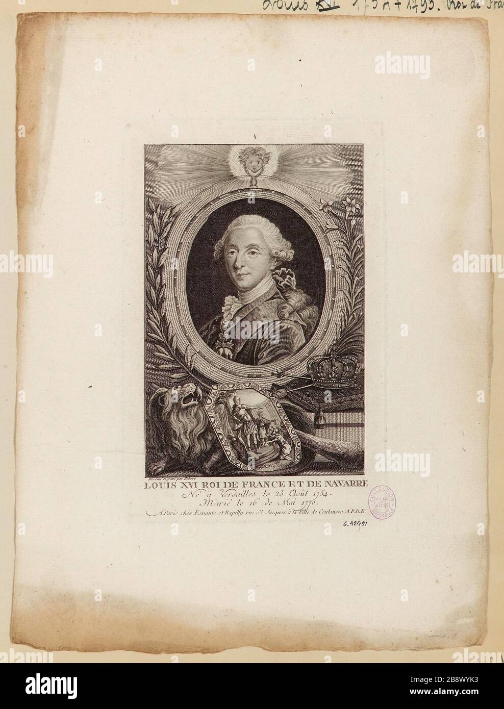 Roi Louis XVI de France et Navarre / né à Versailles le 23 août 1754 / marié le 16 mai 1770 Banque D'Images