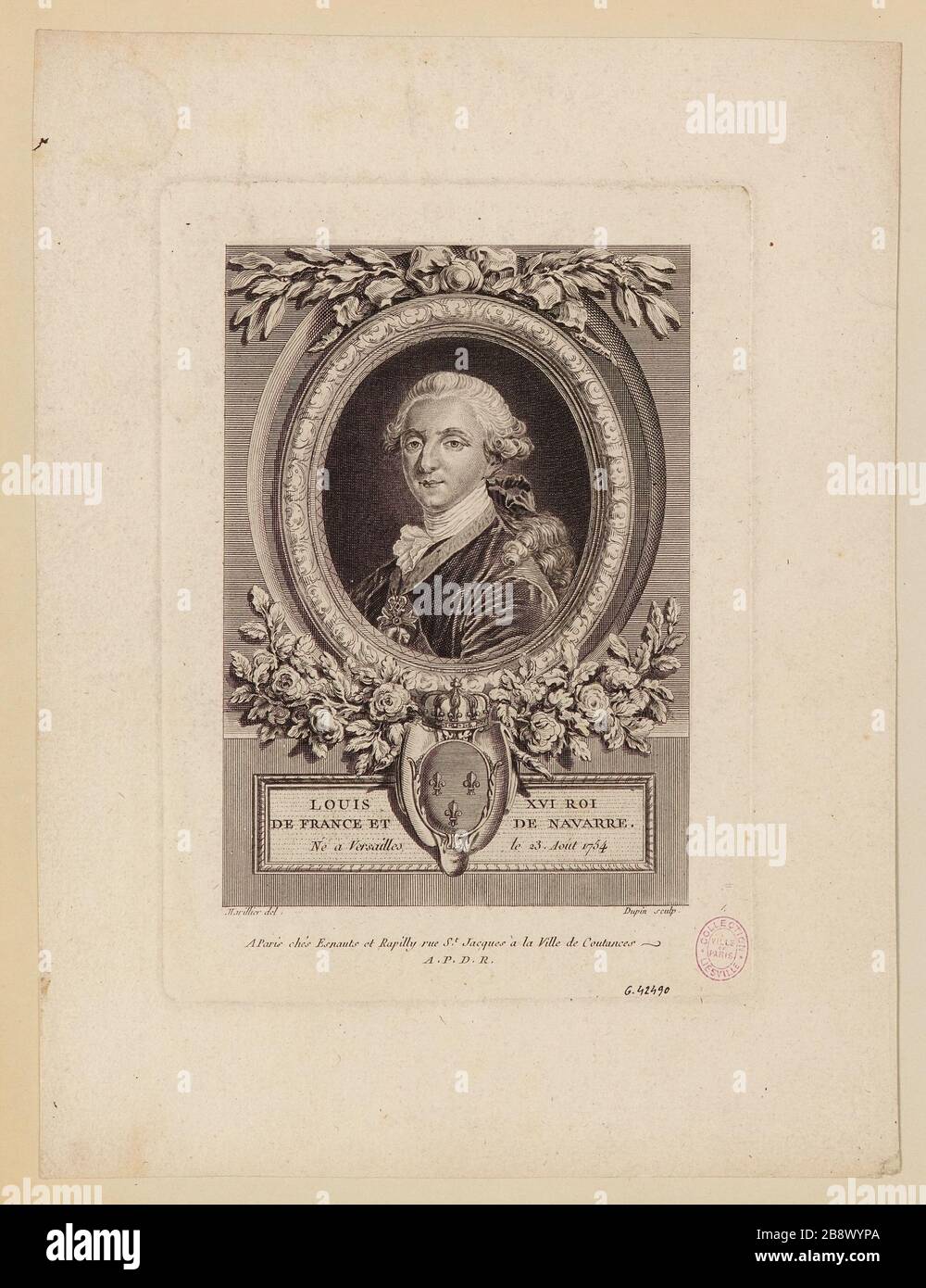 Louis XVI Roi / de France et Navarre / né à Versailles le 23 août 1754 Banque D'Images