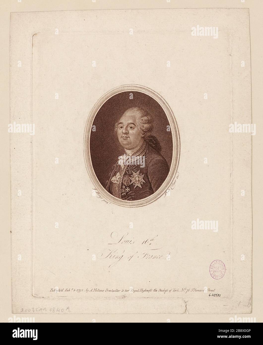 Louis 16ème / Roi de France Banque D'Images