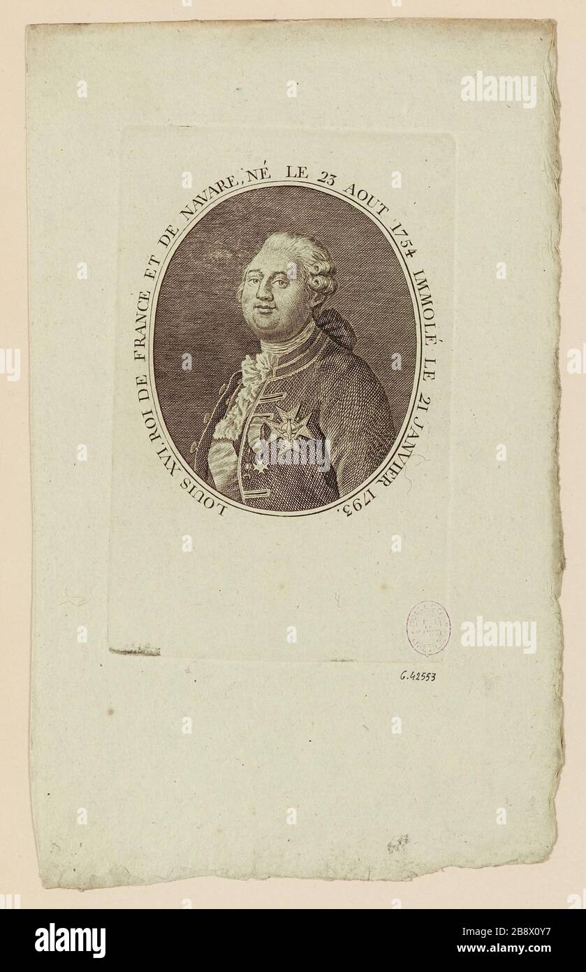 Seize Louis, roi de France et Navarre, né le 23 août 1754, est décédé le 21 janvier 1793 Banque D'Images