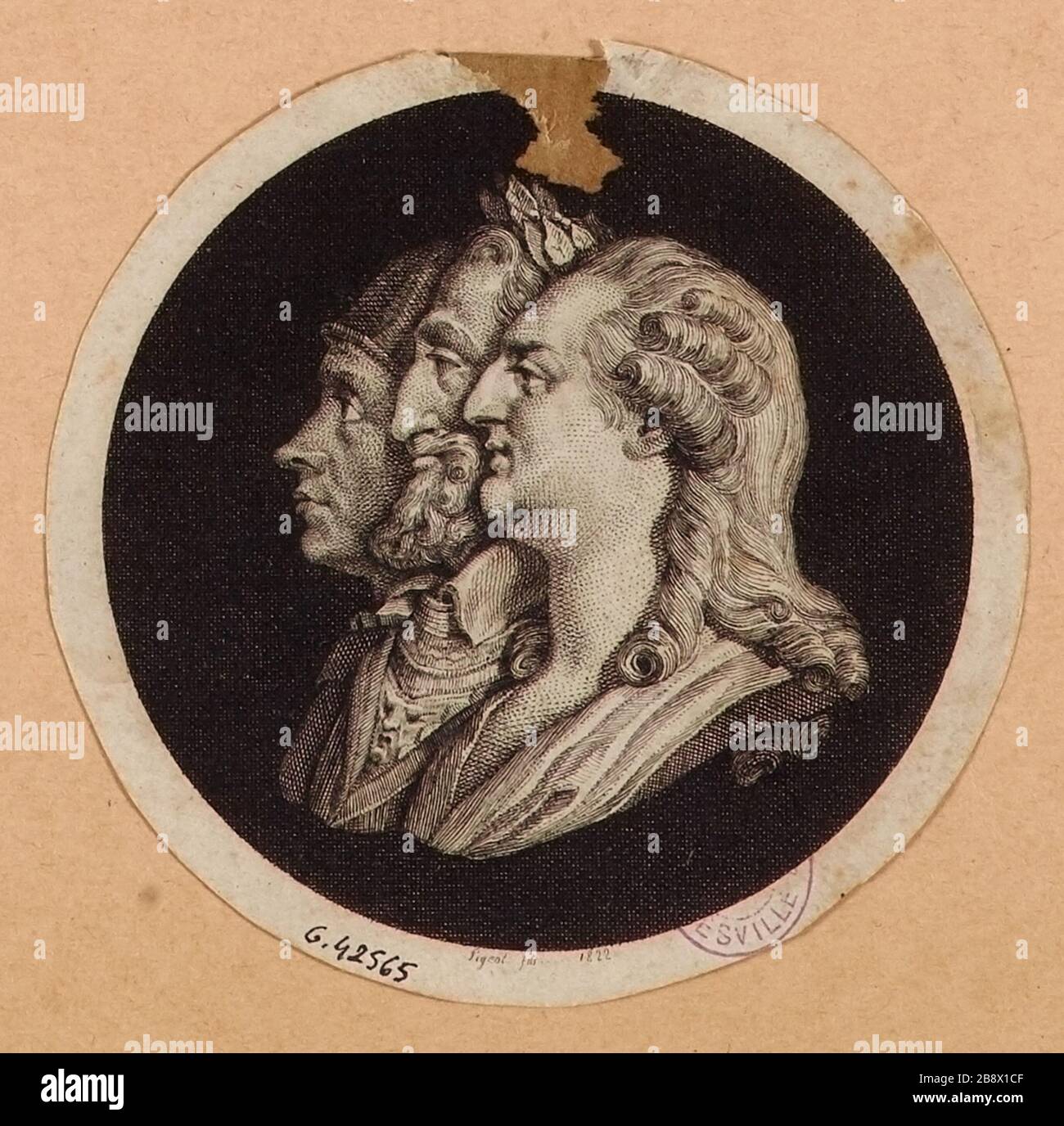 Louis XVI, Henry IV et Louis XII Banque D'Images