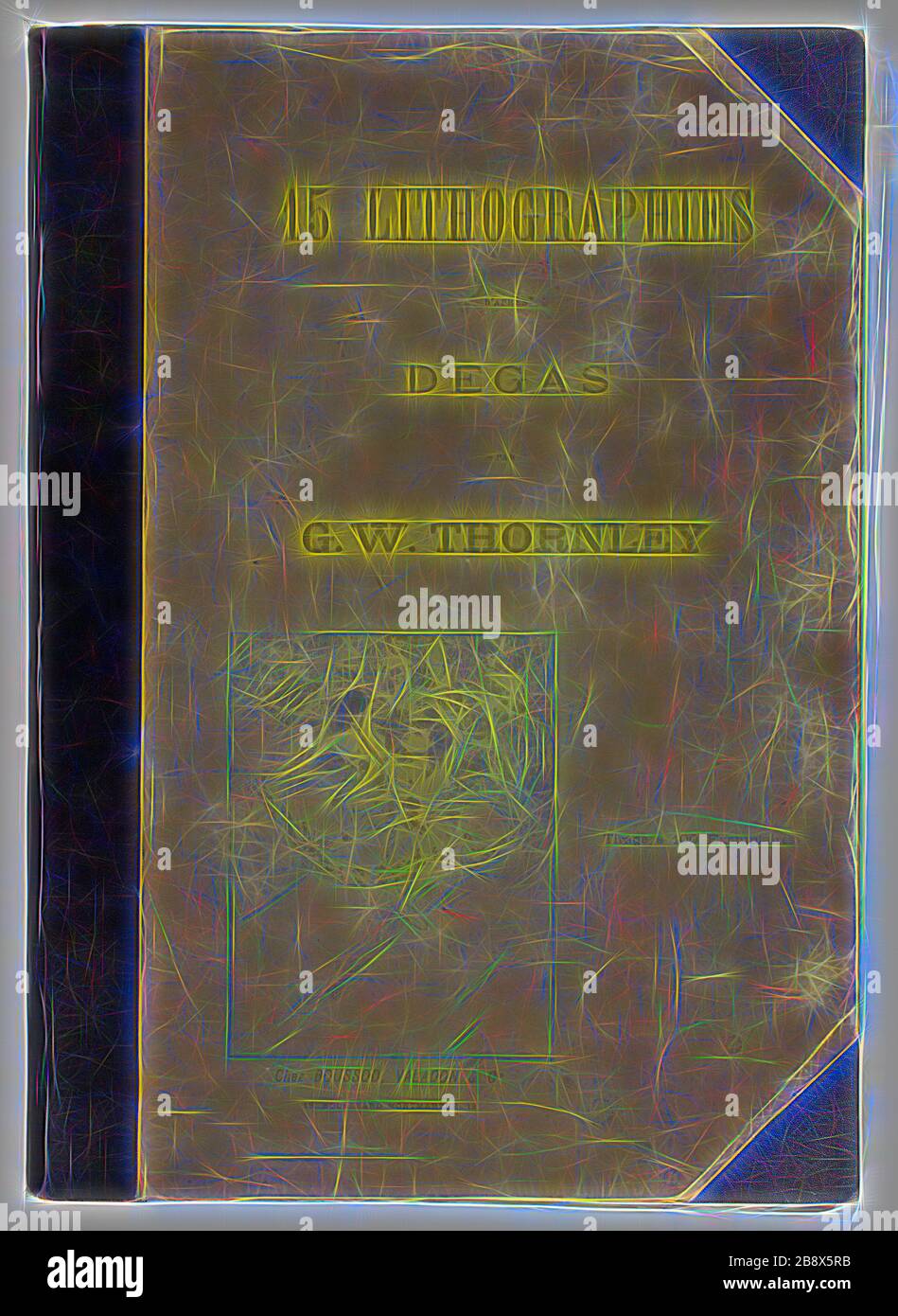 Thornley Portfolio Cover, 1889–90, Georges-William Thornley (français, 1857-1935), après Edgar Degas (français, 1834-1917), imprimé par Atelier Becquet (français, XIXe siècle), publié par Boussod, Valadon, & Company (français, XVIIIe-XIXe siècle), France, Portfolio Cover, réinventé par Gibon, design de rayons de lumière gaieté et de gaieté. L'art classique réinventé avec une touche moderne. La photographie inspirée du futurisme, qui embrasse l'énergie dynamique de la technologie moderne, du mouvement, de la vitesse et révolutionne la culture. Banque D'Images