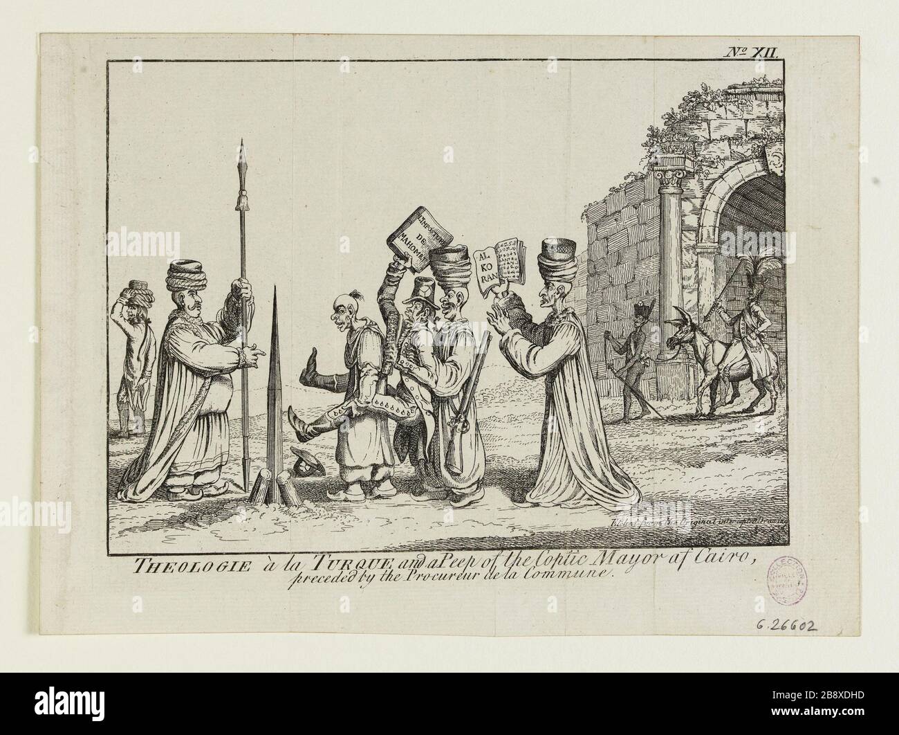 THÉOLOGIE turc (No XII) 'Théologie à la Turque (n° XII)'. Eau-forte anonyme d'après James Gillray (1757-1815). Paris, musée Carnavalet. Banque D'Images