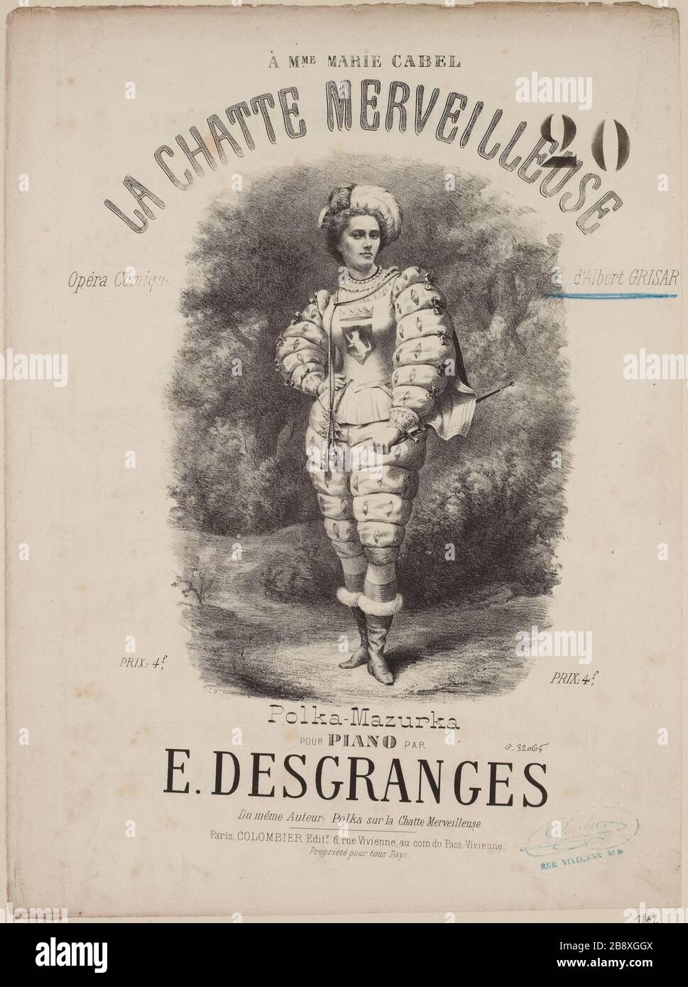 Chat merveilleux / Polka-Mazurka / Piano by / E Desgranges [couverture] Banque D'Images