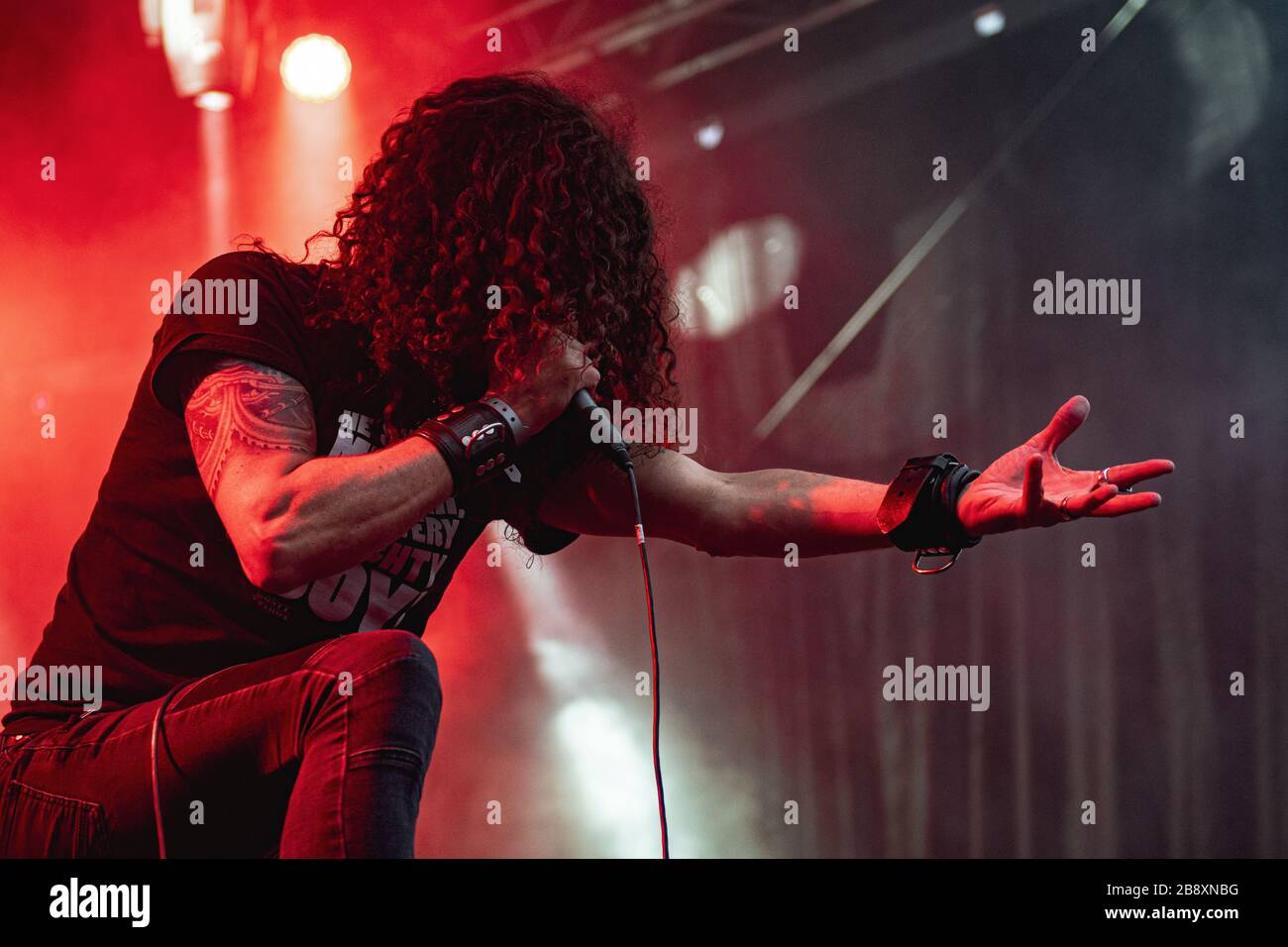 Copenhague, Danemark. 23 juin 2017. Le groupe suédois de doom Metal Candlemass organise un concert en direct lors du festival danois de musique lourde Coehell 2017 à Copenhague. Ici, le chanteur Mats Levy est vu en direct sur scène. (Crédit photo: Gonzales photo - Nikolaj Bransholm). Banque D'Images