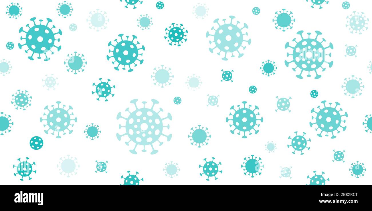 Coronavirus fond long. Motif vectoriel transparent avec signe covid-19 Illustration de Vecteur