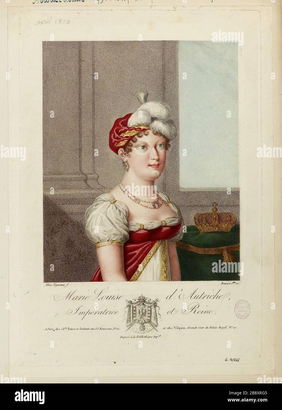 Marie Louise d'Autriche / Empress et Reine. Banque D'Images