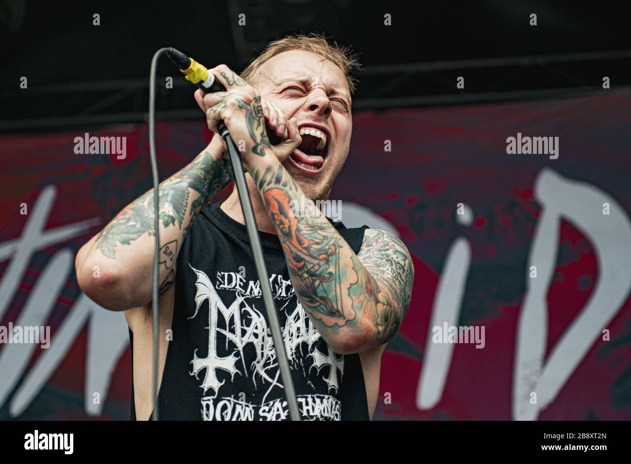 Copenhague, Danemark. 22 juin 2017. Le groupe américain metalcore chaque fois que je Die organise un concert en direct lors du festival danois de musique lourde Copehell 2017 à Copenhague. Ici, le chanteur Sam carter, normalement connu comme le chanteur des architectes, est vu en direct sur scène en l'absence du chanteur Keith Buckley. (Crédit photo: Gonzales photo - Nikolaj Bransholm). Banque D'Images