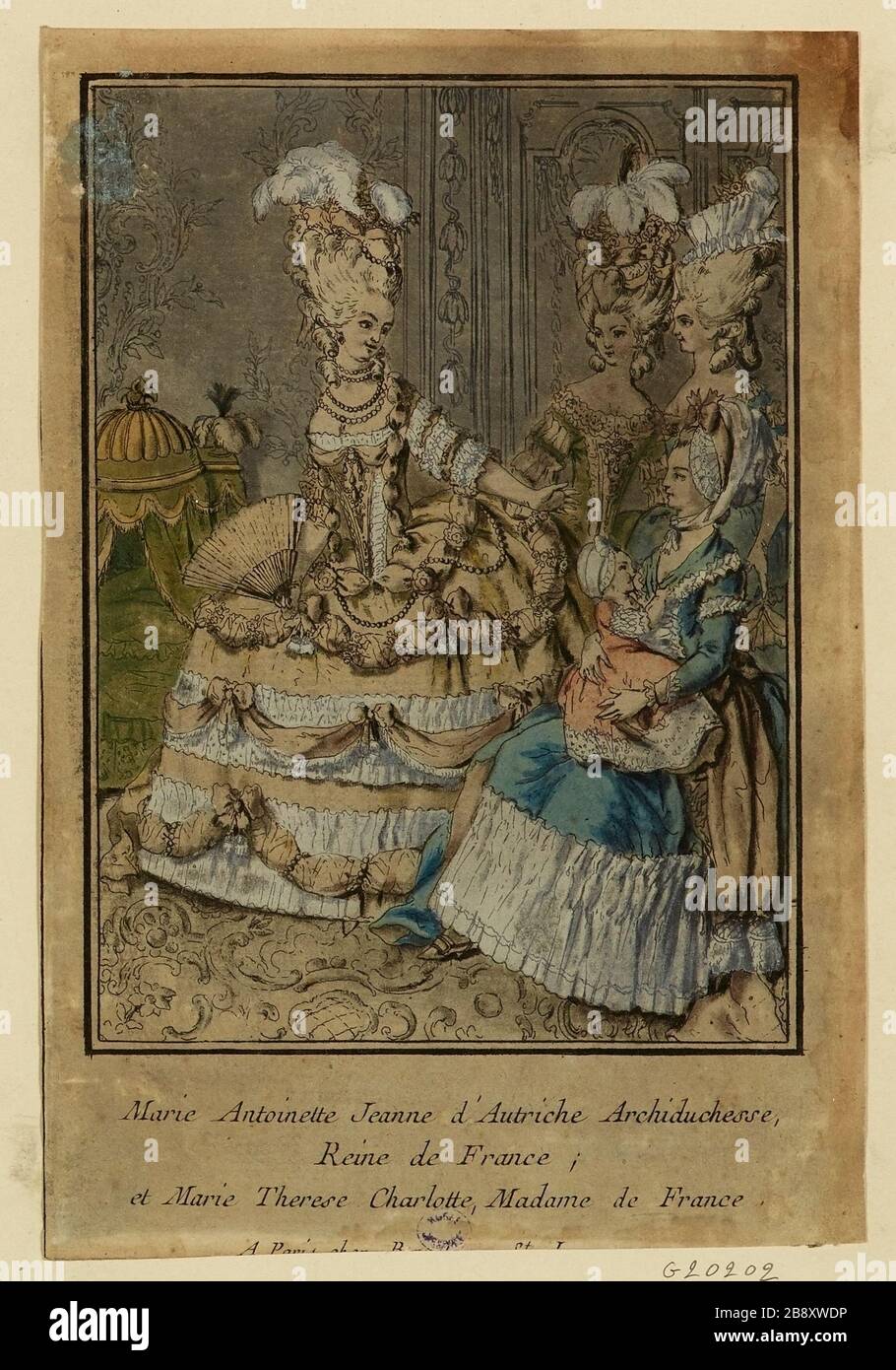 Jeanne Marie Antoinette Archduchesse d'Autriche / Reine de France / et Marie Thérèse Charlotte, Madame de France Banque D'Images