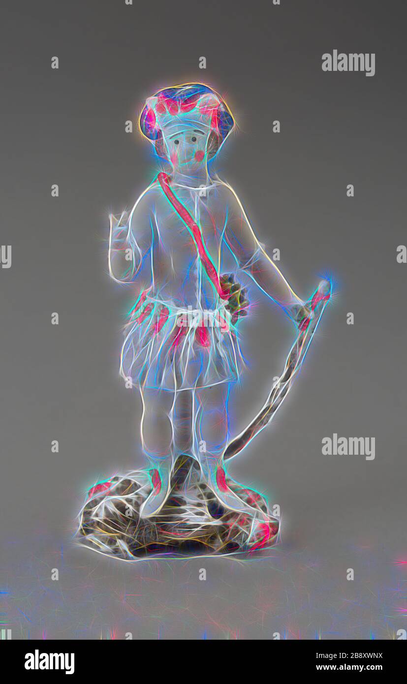 Hunter, 1750/99, Nevers, France, verre, lampwork (verre de Nevers), armature métallique, H. 12,7 cm (5 in.), repensé par Gibon, design de gai chaleureux de luminosité et de rayonnement de lumière. L'art classique réinventé avec une touche moderne. La photographie inspirée du futurisme, qui embrasse l'énergie dynamique de la technologie moderne, du mouvement, de la vitesse et révolutionne la culture. Banque D'Images