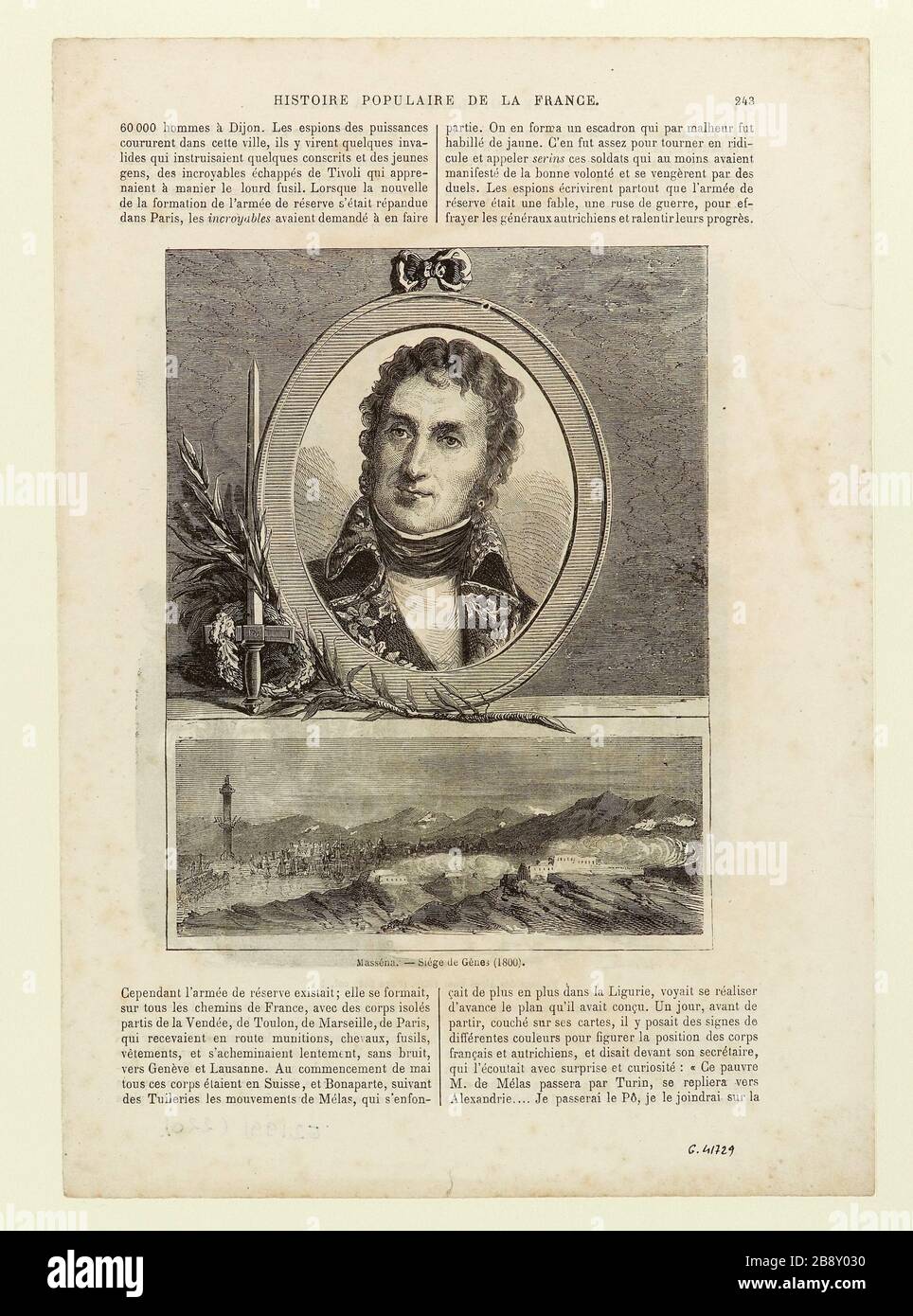 Histoire du peuple de France. / Massena. - siège des gènes (1800). Banque D'Images