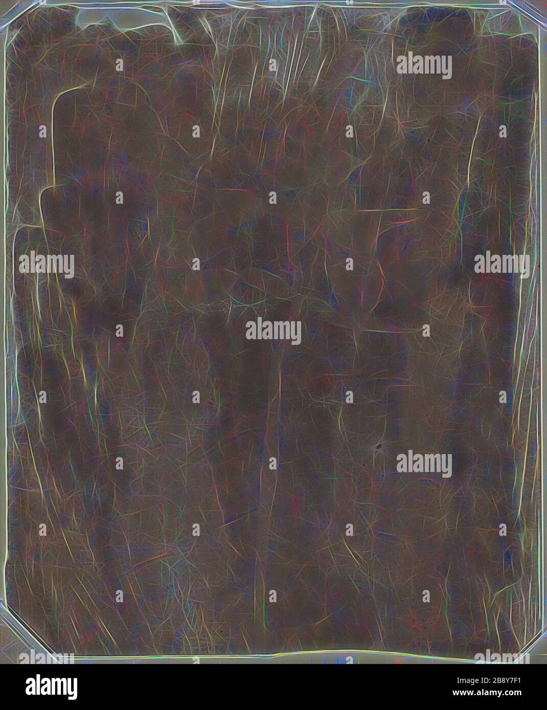 Spécimen botanique, c. 1835, William Henry Fox Talbot, anglais, 1800–1877, Angleterre, dessin photogénique, 14 × 11,5 cm (image/papier), réinventé par Gibon, conception de la glanissement chaleureuse et gaie de la luminosité et des rayons de lumière radiance. L'art classique réinventé avec une touche moderne. La photographie inspirée du futurisme, qui embrasse l'énergie dynamique de la technologie moderne, du mouvement, de la vitesse et révolutionne la culture. Photo Stock