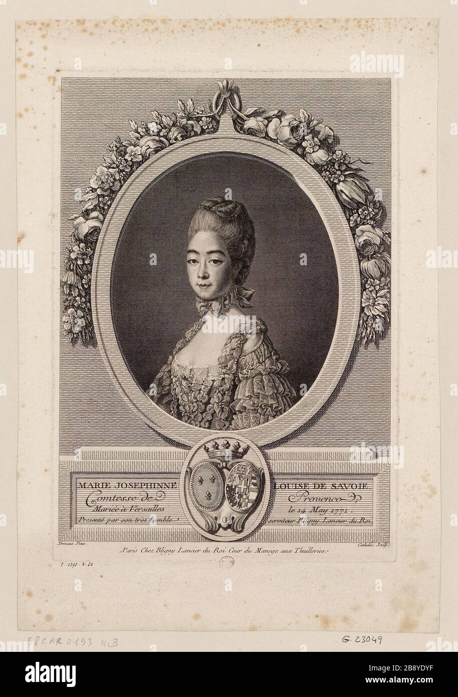 Marie Josephine Louise de Savoie / Comtesse de Provence. Banque D'Images