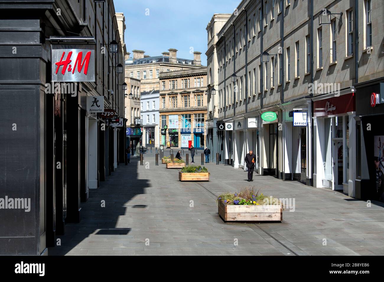 Les rues vides de Bath, Somerset, dans la mesure où les mesures de distanciation sociale prennent effet à travers le Royaume-Uni pour essayer de contenir l'épidémie de coronavirus. Banque D'Images