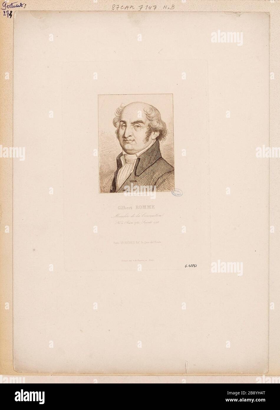 Gilbert Romme / membre de la Convention / né à Riom1750, s'est suicidé en 1795. Banque D'Images