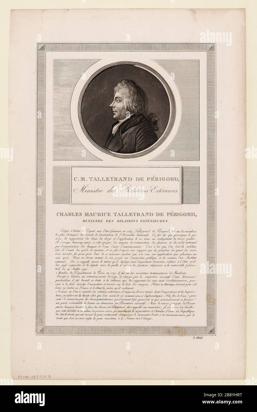 C. M. Talleyrand Périgord / Ministre des affaires étrangères. Banque D'Images