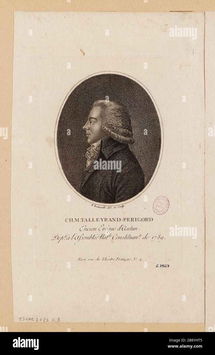 Ch Talleyrand-Périgord / évêque d'Autun. / membre de l'Assemblée constituante nationale de 1789. Banque D'Images