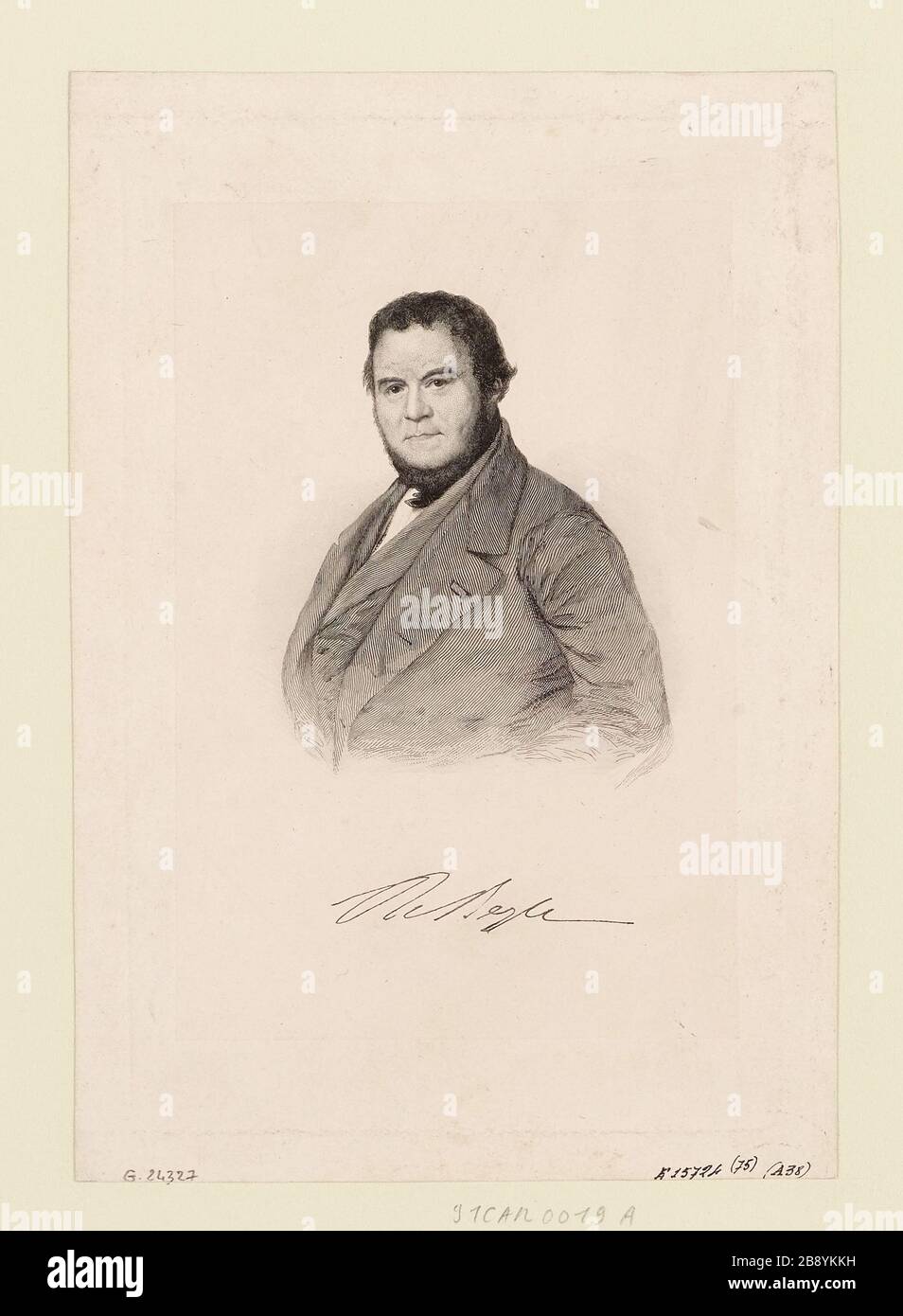 Portrait de Stendhal trois quarts, à gauche Banque D'Images