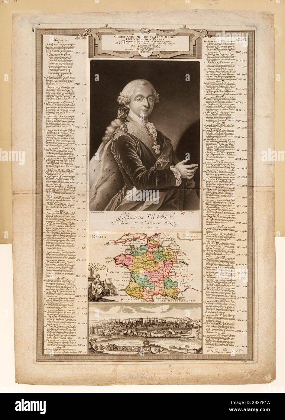 France, rois / chroniques visages [...] / Lewis 16. D. G. / Roi de France et Navarre. / NAT. d. 23 août 1754. Banque D'Images