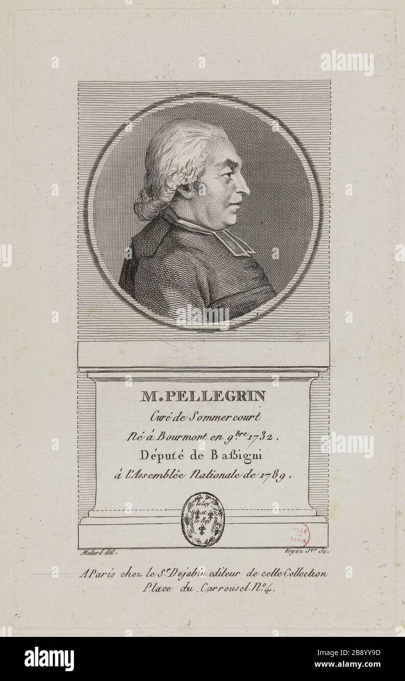 Louis-François-Claude Pellegrin, pasteur de Sommer short. François Voyez (1746-05). 'Louis-François-Claude Pellegrin, Cour de Sommer'. Physionotrace. Paris, musée Carnavalet. Banque D'Images
