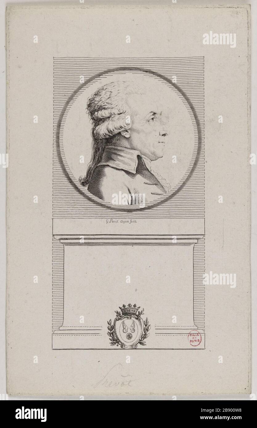 Monsieur Provost. Anonyme. « M. Prévôt. Physionotrace. Paris, musée Carnavalet. Banque D'Images