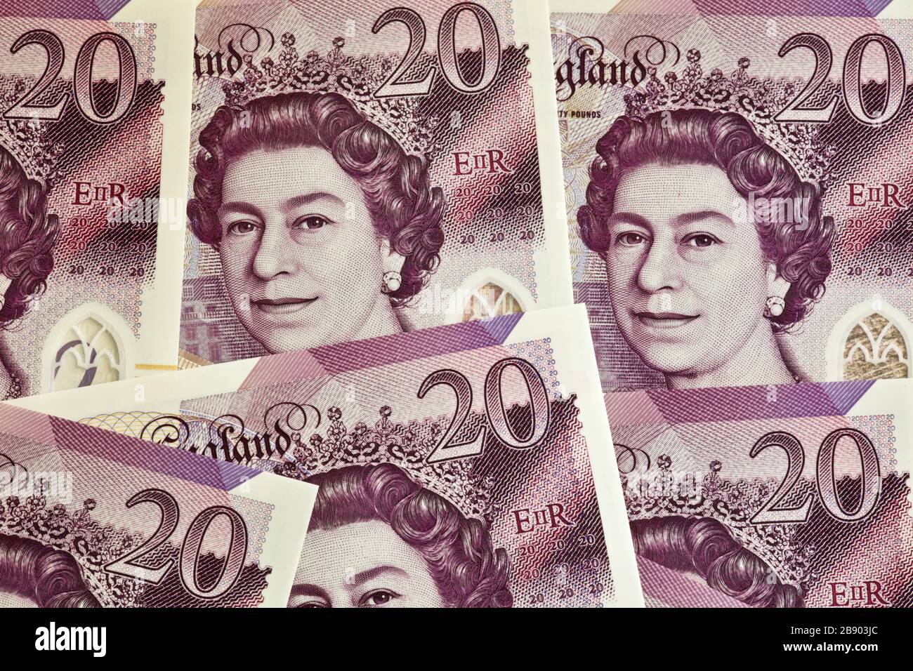 Les nouveaux billets de 20 £ de Grande-Bretagne Banque D'Images