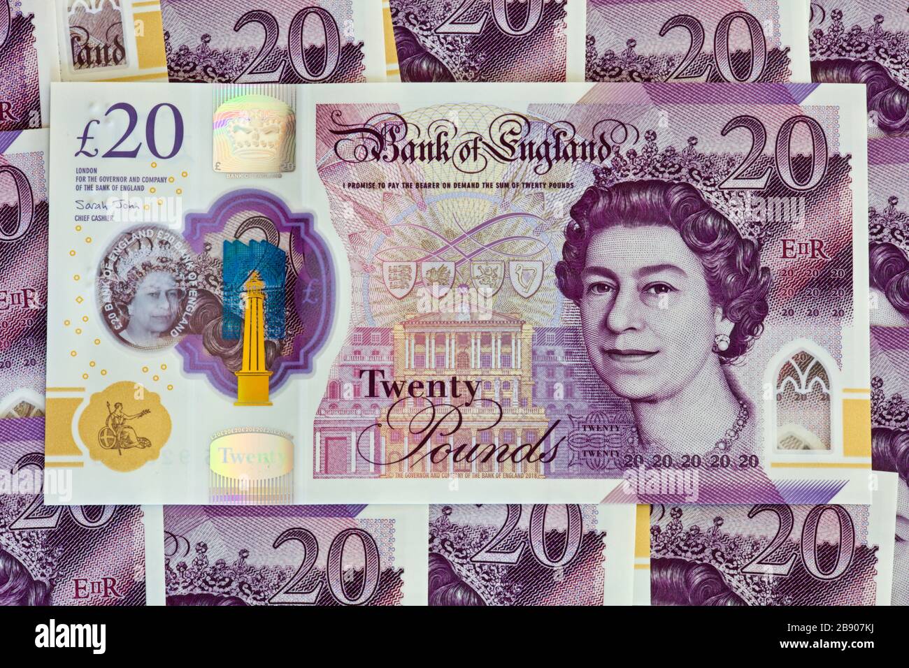 Les nouveaux billets de 20 £ de Grande-Bretagne Banque D'Images