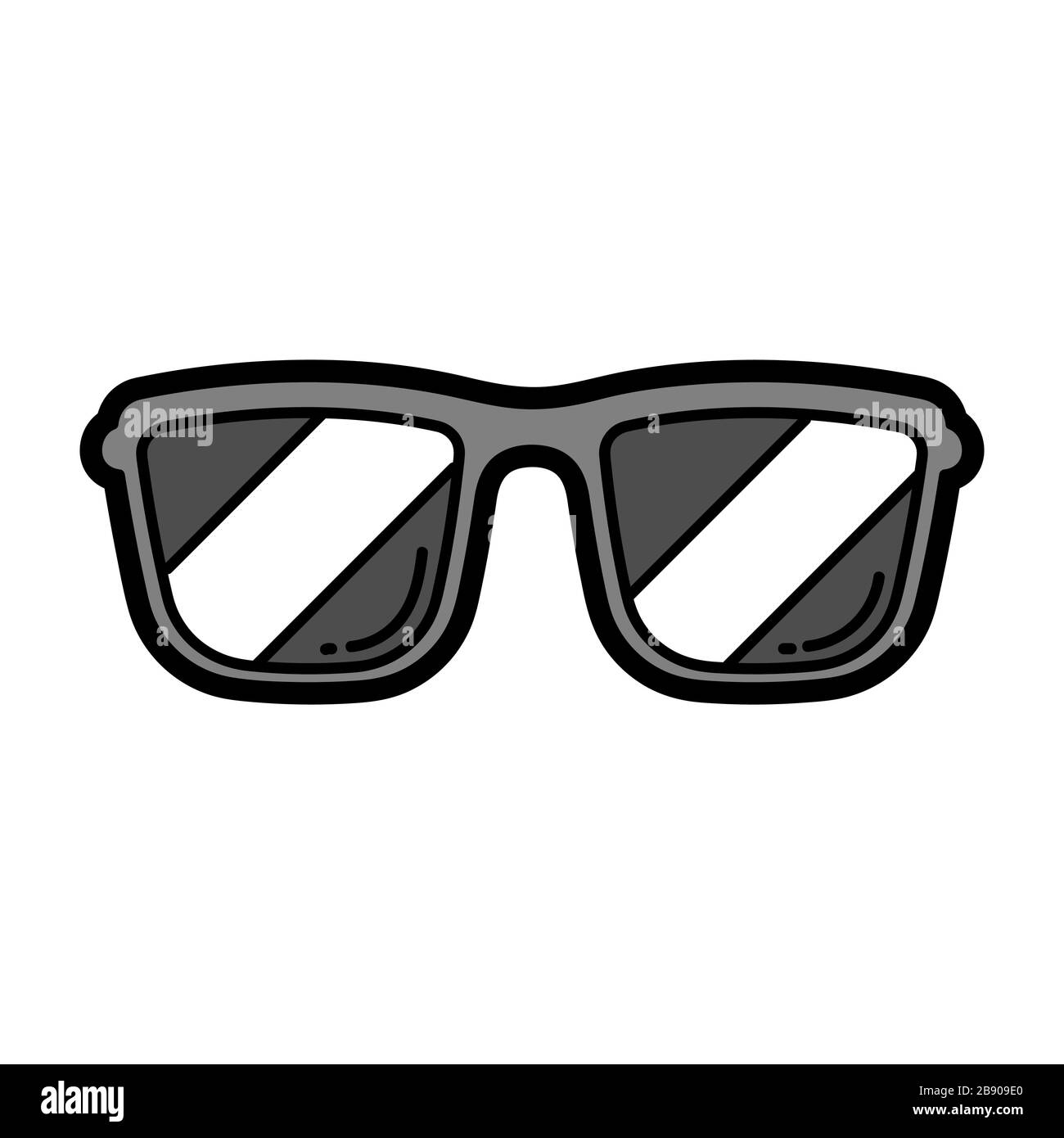 Cartoon face with sunglasses Banque d'images noir et blanc - Alamy