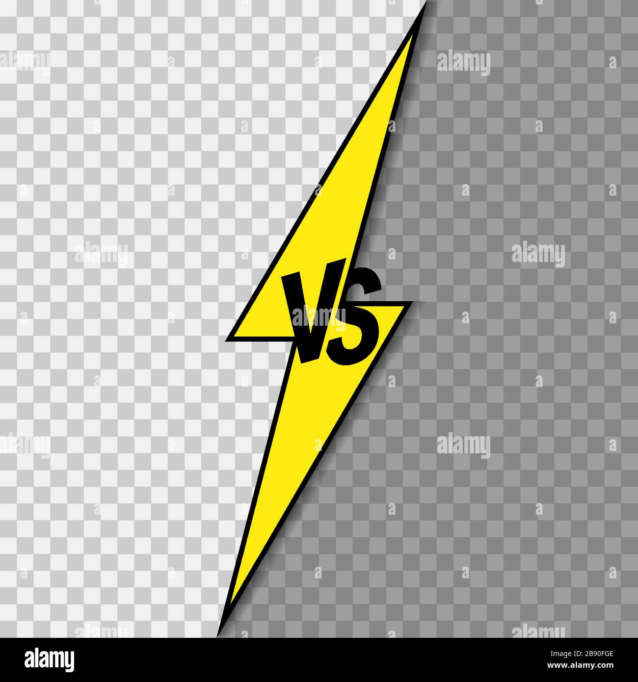 Par rapport au modèle de symbole d'éclair jaune VS. Fond transparent ...