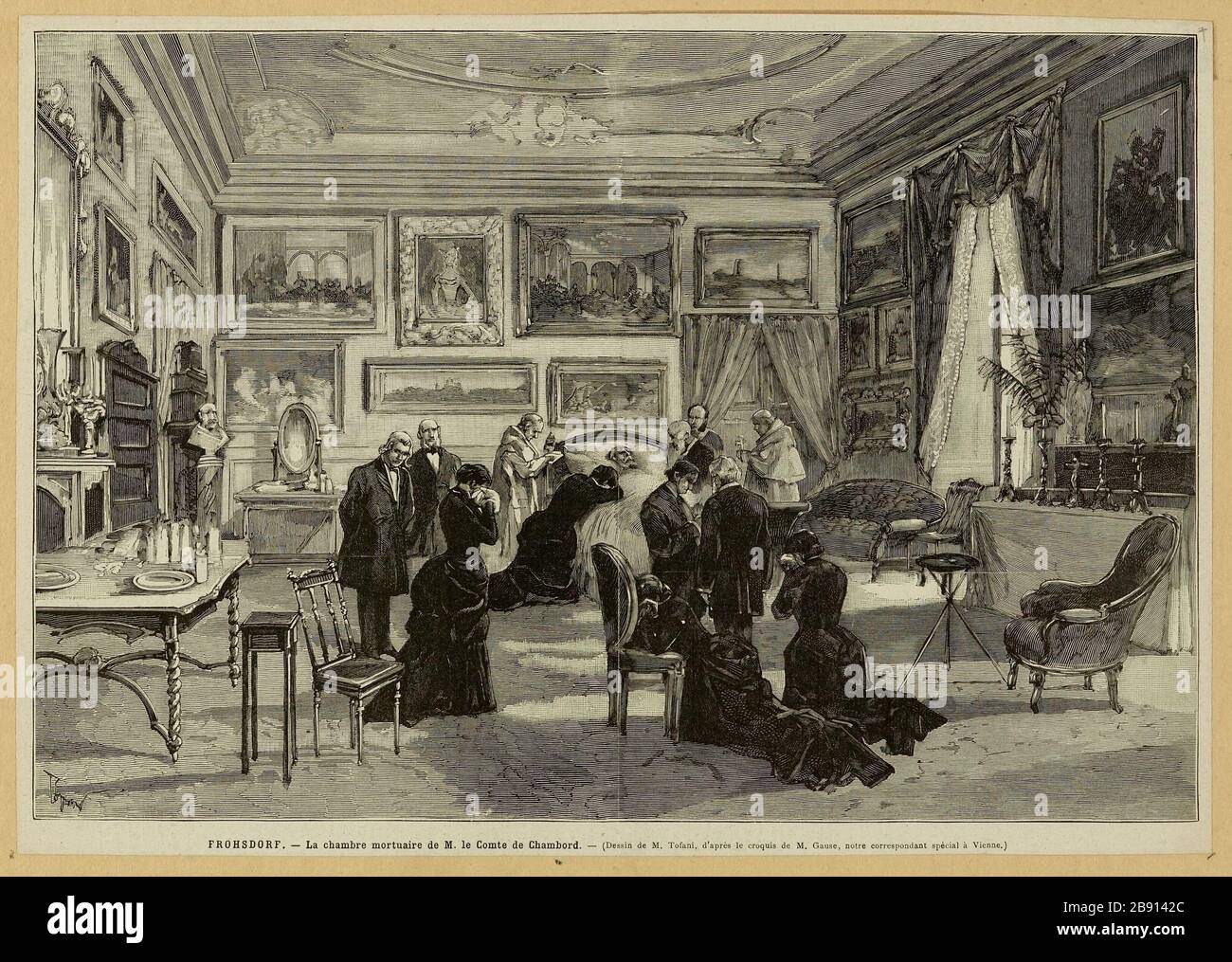 Frohsdorf. La chambre de mort du comte de Chambord. Banque D'Images