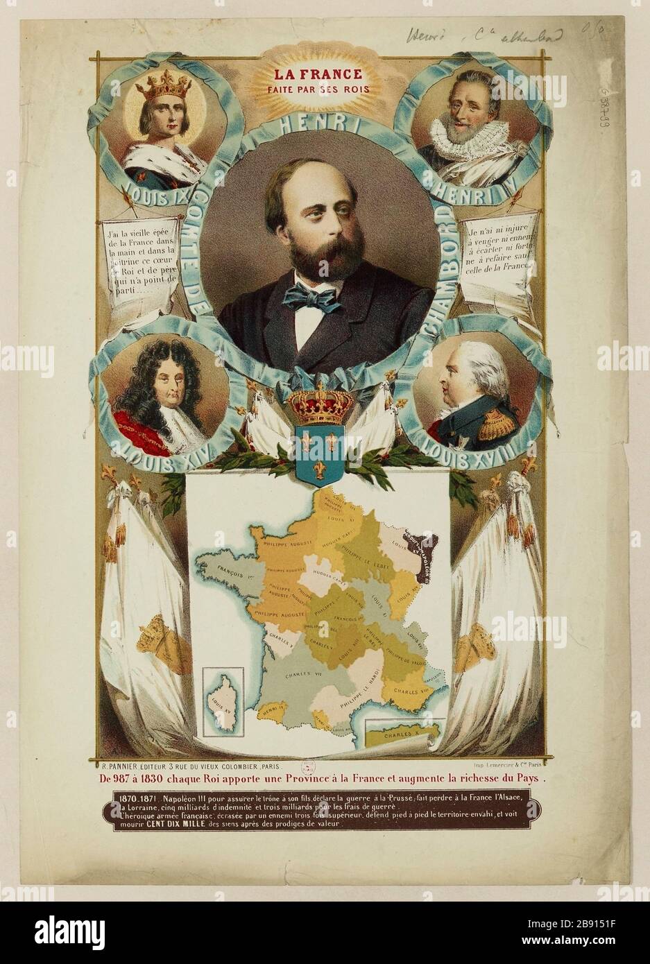 La France a fait ses rois. Comte Henri de Chambord. Banque D'Images