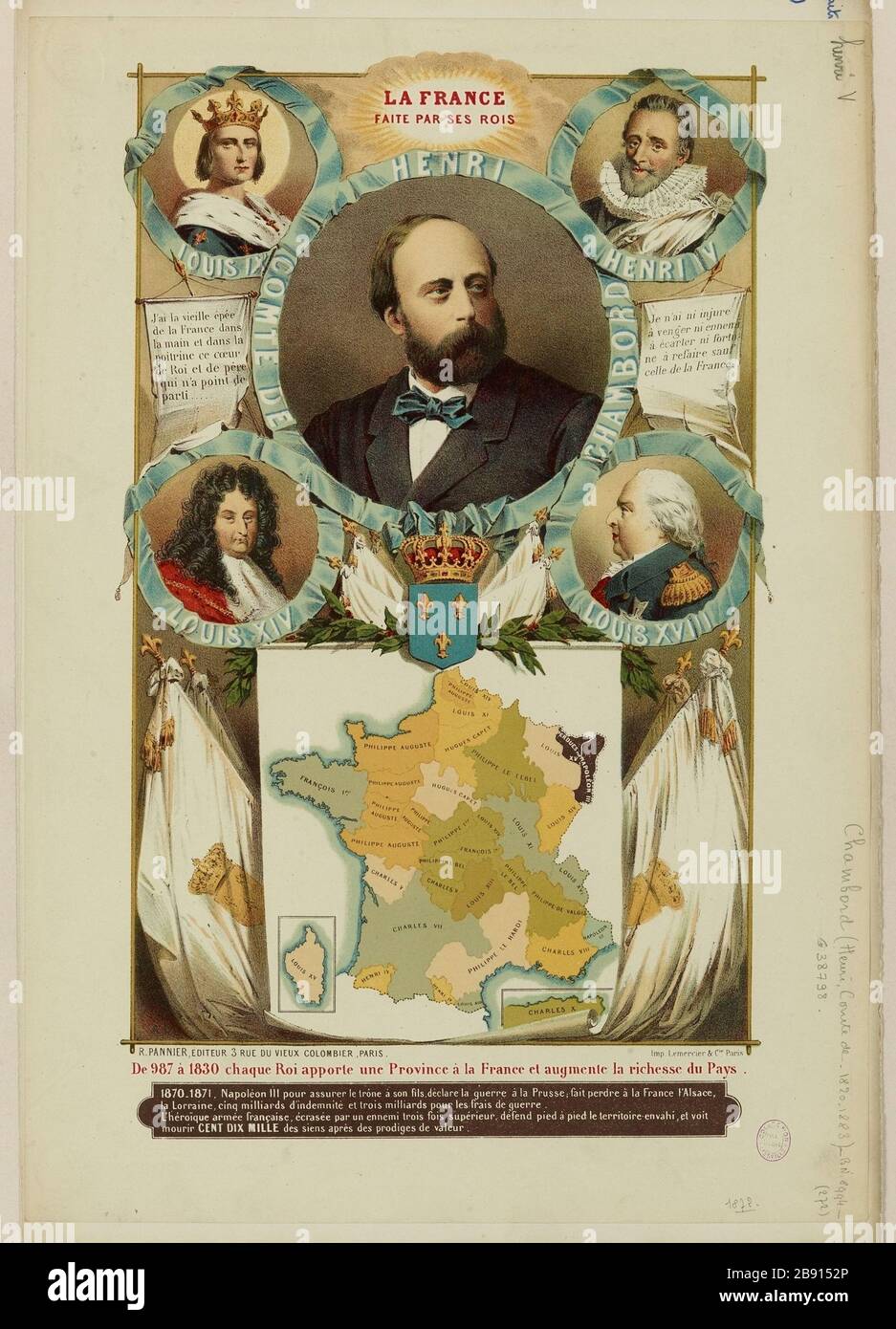 La France a fait ses rois. Comte Henri de Chambord Banque D'Images