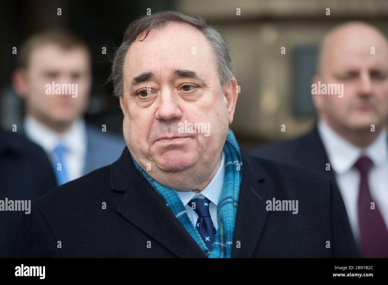 Édimbourg, Royaume-Uni. 23 mars 2020. Photo : Alex Salmond - ancien premier ministre de l'Écosse et ancien chef du parti national écossais (SNP). Alex Salmond est vu quitter la Haute Cour comme un homme libre le jour onze de son procès. Crédit : Colin Fisher/Alay Live News Banque D'Images