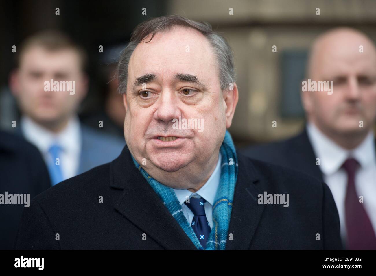 Édimbourg, Royaume-Uni. 23 mars 2020. Photo : Alex Salmond - ancien premier ministre de l'Écosse et ancien chef du parti national écossais (SNP). Alex Salmond est vu quitter la Haute Cour comme un homme libre le jour onze de son procès. Crédit : Colin Fisher/Alay Live News Banque D'Images