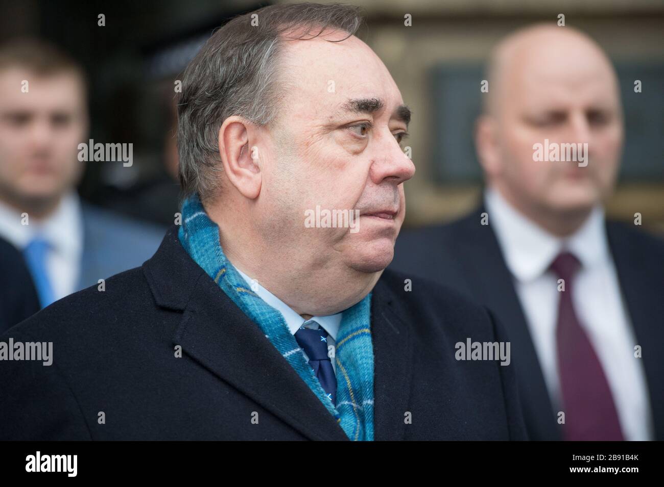 Édimbourg, Royaume-Uni. 23 mars 2020. Photo : Alex Salmond - ancien premier ministre de l'Écosse et ancien chef du parti national écossais (SNP). Alex Salmond est vu quitter la Haute Cour comme un homme libre le jour onze de son procès. Crédit : Colin Fisher/Alay Live News Banque D'Images