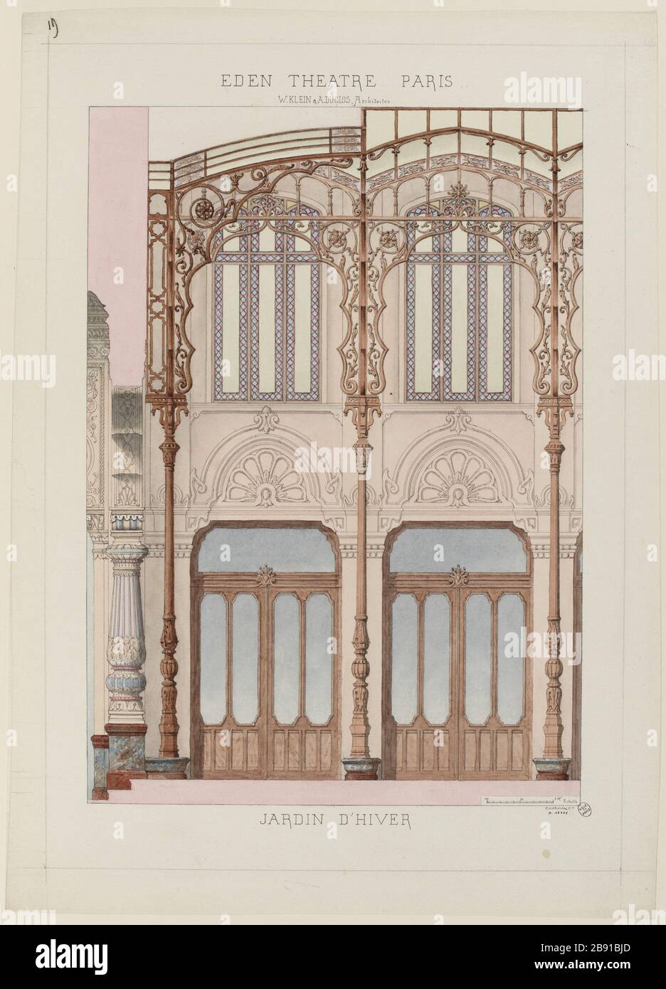 Winter Garden Theatre Eden Boudreau Street, neuvième Arrondissement, Paris Banque D'Images